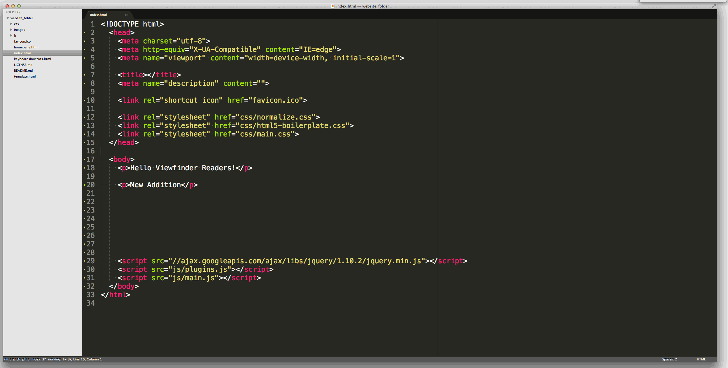 set workspace for java script for sublime text 3 in mac